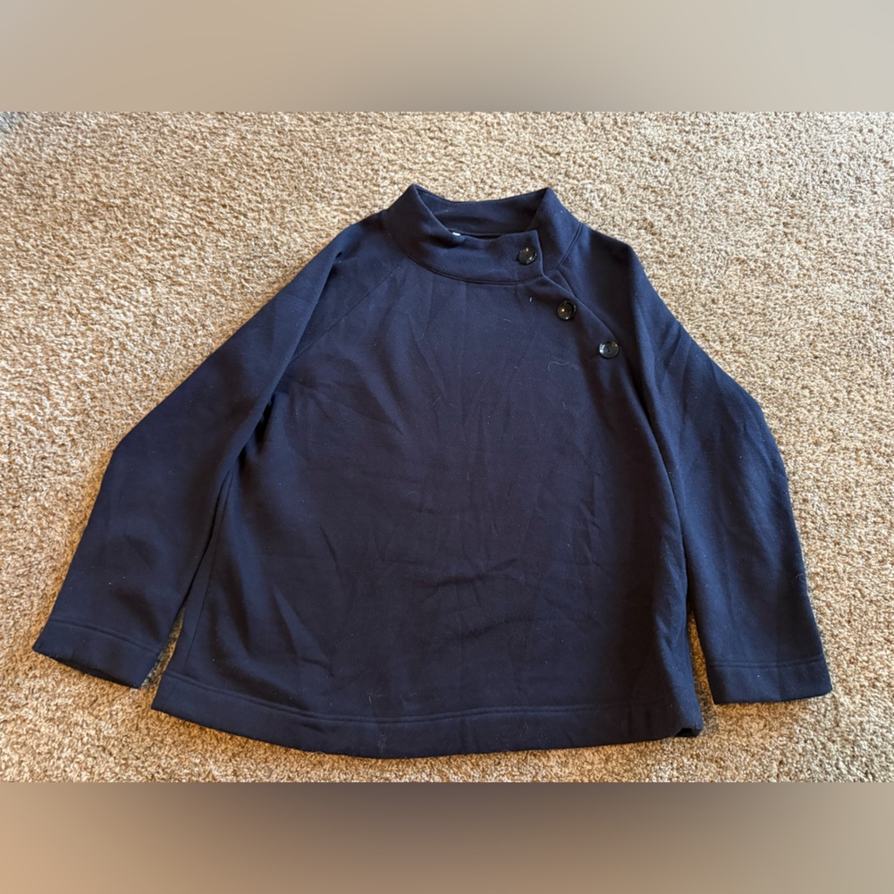 Navy Button-Up Sweater